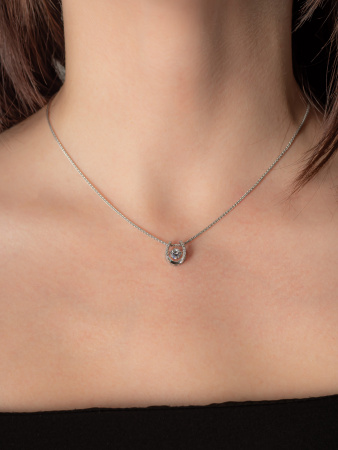 Серебряная подвеска с танцующим фианитом «Подкова»