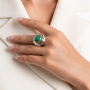 Кольцо из серебра с малахитом