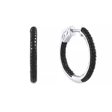 Серьги-конго из серебра с шпинелью