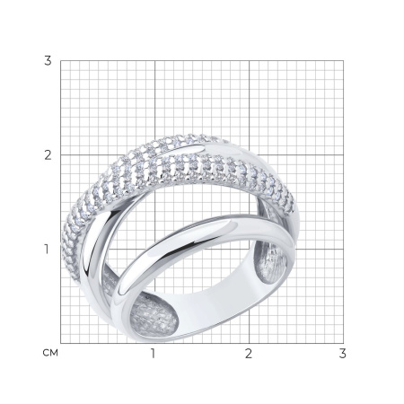 Кольцо из серебра с фианитами Орбита