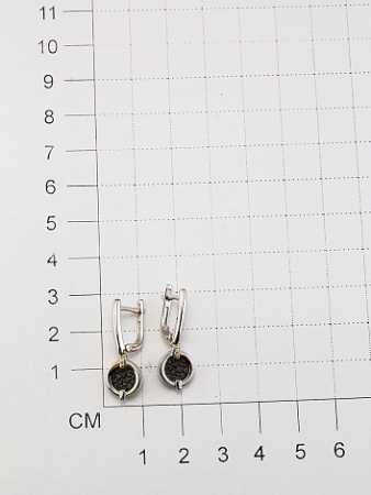 Серьги из серебра с бриллиантом «Black»