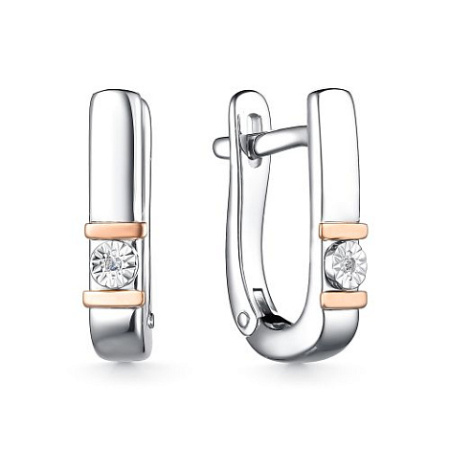 Серебряные серьги с бриллиантами