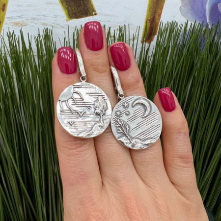 Серебряные серьги «Этюд»