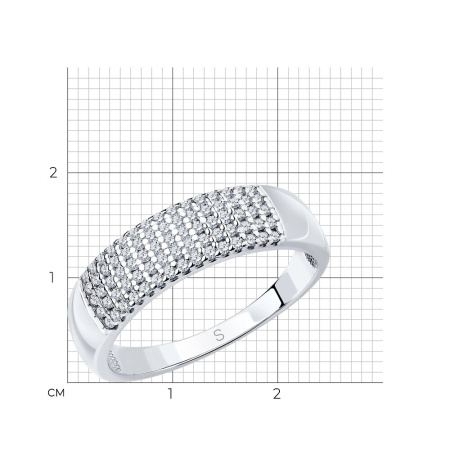 Кольцо из серебра с фианитами