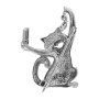 Серебряная брошь «Селфи» кот с телефоном