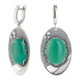 Серебряные серьги с зеленым агатом «Лагуна»
