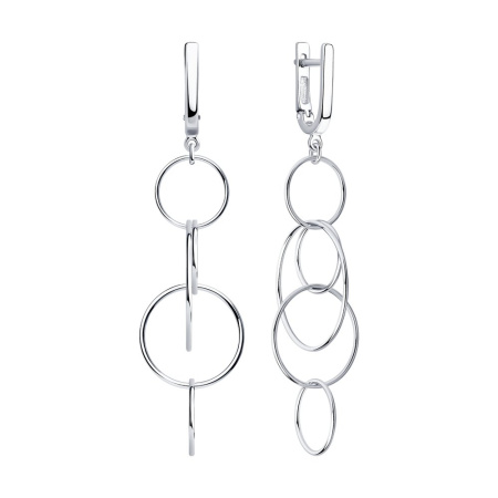 Серьги из серебра «Круги»