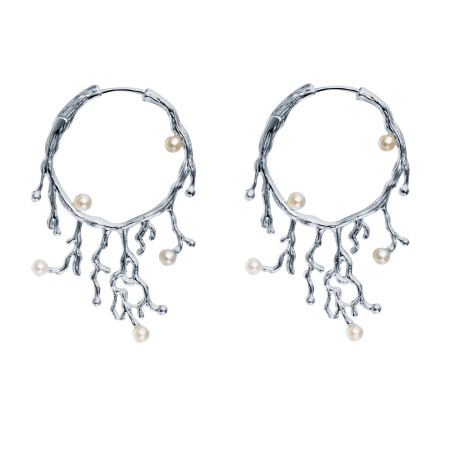 Серебряные серьги с жемчугом «Весна»