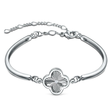 Серебряный браслет с фианитами «Цветок»