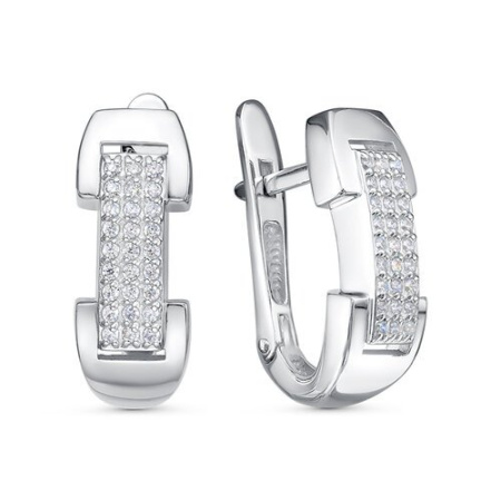 Серьги из серебра с фианитами