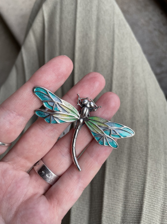 Брошь из серебра «Стрекоза»
