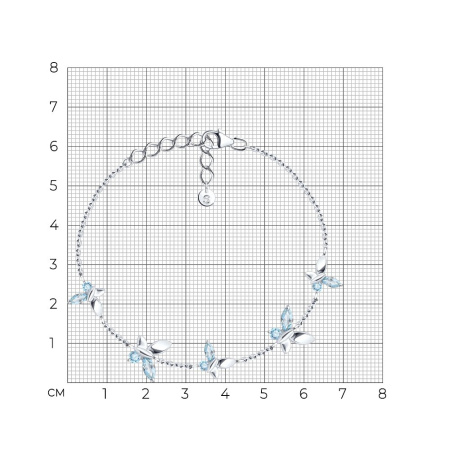 Браслет из серебра с топазами «Бабочки»