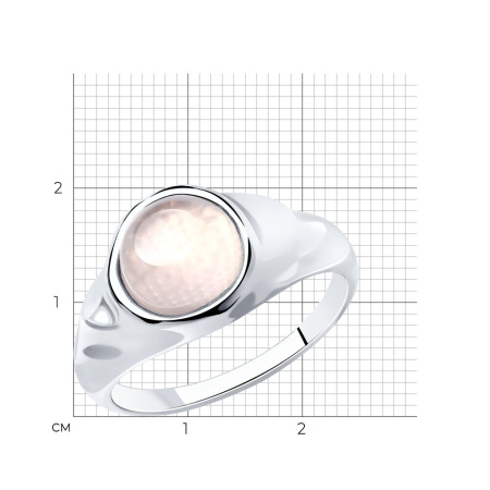 Кольцо из серебра с розовым кварцем