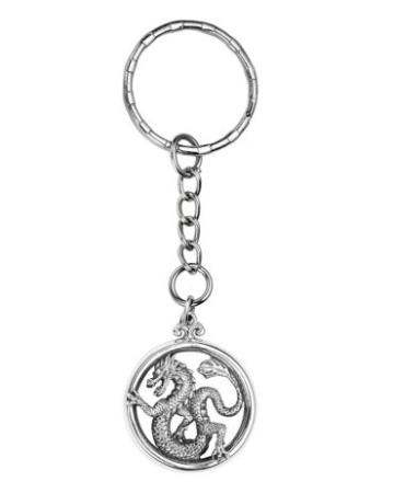 Брелок для ключей «Дракон» из серебра