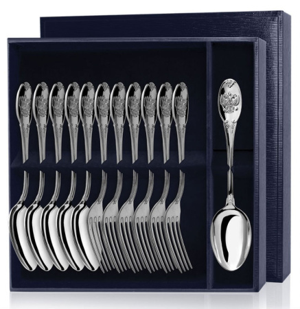 Серебряный набор «Единство» 12 предметов ложки и вилки