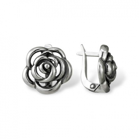 Серьги из серебра «Роза»