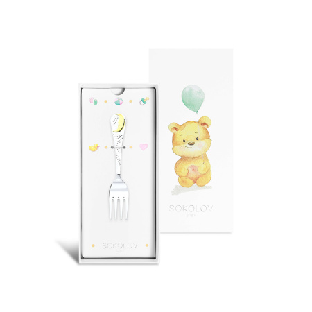 Вилка детская "Луна" с позолотой