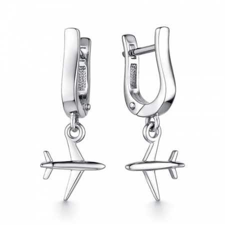 Серьги серебряные «Самолет»