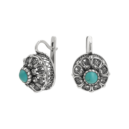 Серьги из серебра с бирюзой