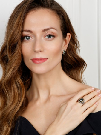 Серебряные серьги ALEXANDRE VASSILIEV с лабрадором