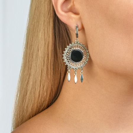 Серебряные серьги «Мандала»