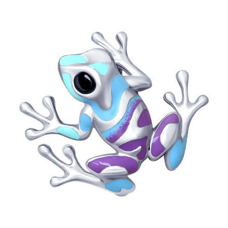 Серебряная брошь «Лягушка»