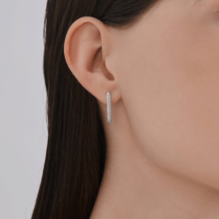 Серьги из серебра с фианитами