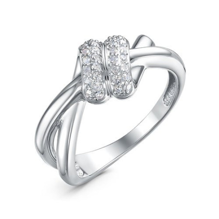 Кольцо из серебра с фианитами «Узел»