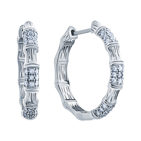Серьги из серебра с фианитами