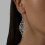 Серьги длинные из серебра Зимние узоры