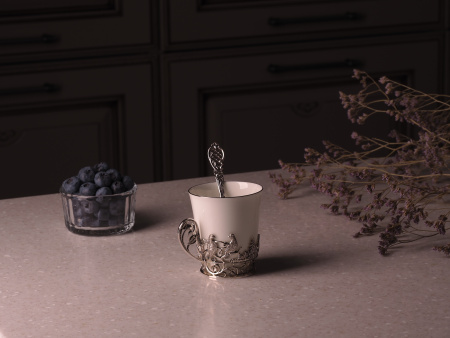 Набор «Тетерев» из 6 чайных чашек с ложками