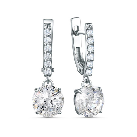 Серьги из серебра с фианитами