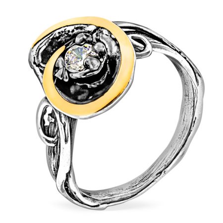 Кольцо из серебра с фианитами