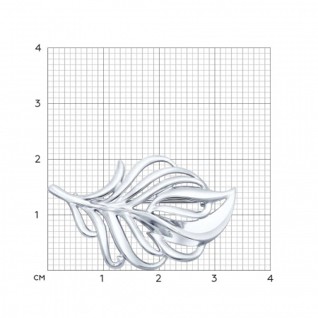 Брошь из серебра «Листок»