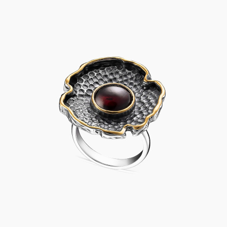 Серебряное кольцо «Гранатовая Пыльца»