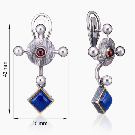 Серебряные серьги «Спокойствие» с лазуритом
