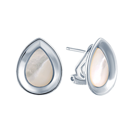 Серебряные серьги с перламутром «Капля»