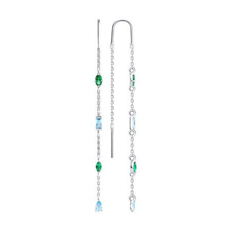 Серьги из серебра с фианитами