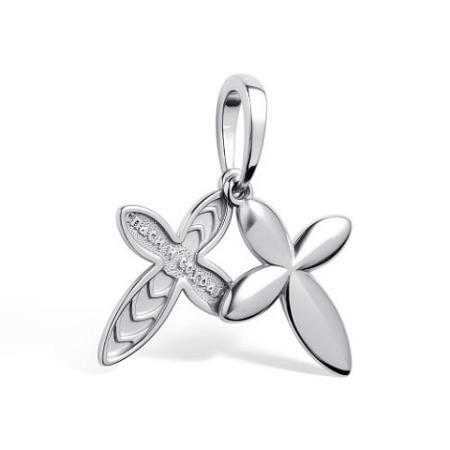 Крест из серебра с бриллиантом