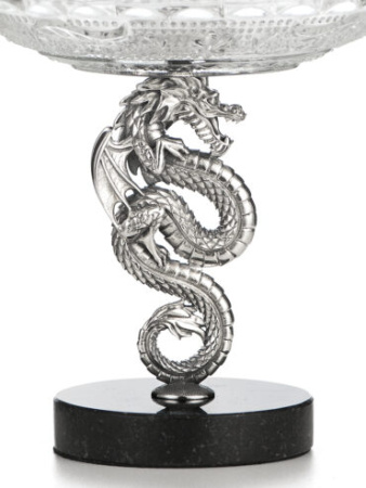 Вазочка «Дракон» из серебра и мрамора
