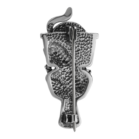 Брошь подвеска из серебра 925 Кот сантехник