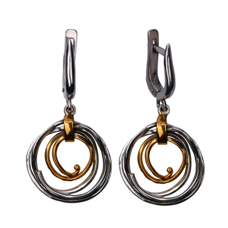 Серьги из серебра с позолотой