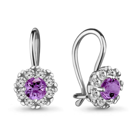 Серебряные серьги с фианитами