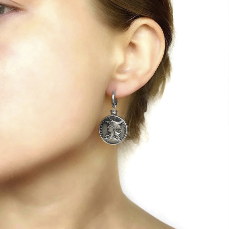 Серебряные серьги «Монеты»