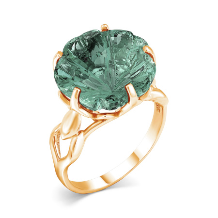 Кольцо из серебра с празиолитом в позолоте