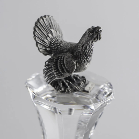 Графин для водки из серебра «Глухарь» с чернением