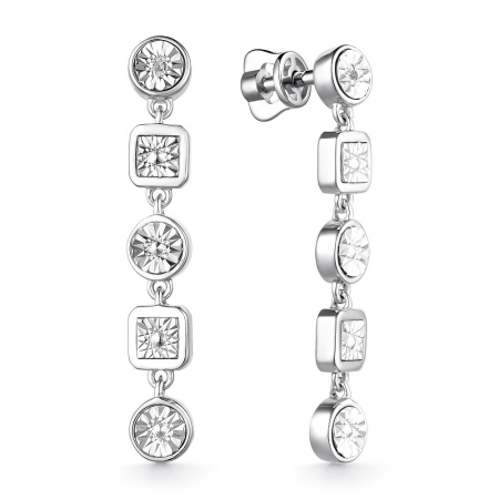 Серебряные серьги с бриллиантом