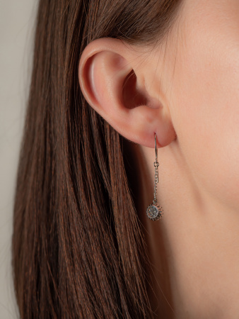 Серьги из серебра с фианитами