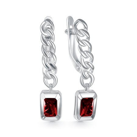 Серьги из серебра с гранатом