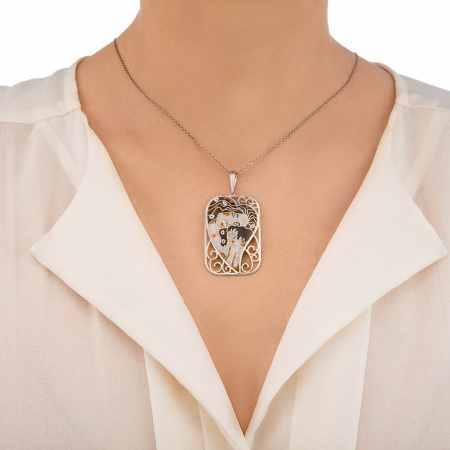 Подвеска из серебра «Материнство» с эмалью